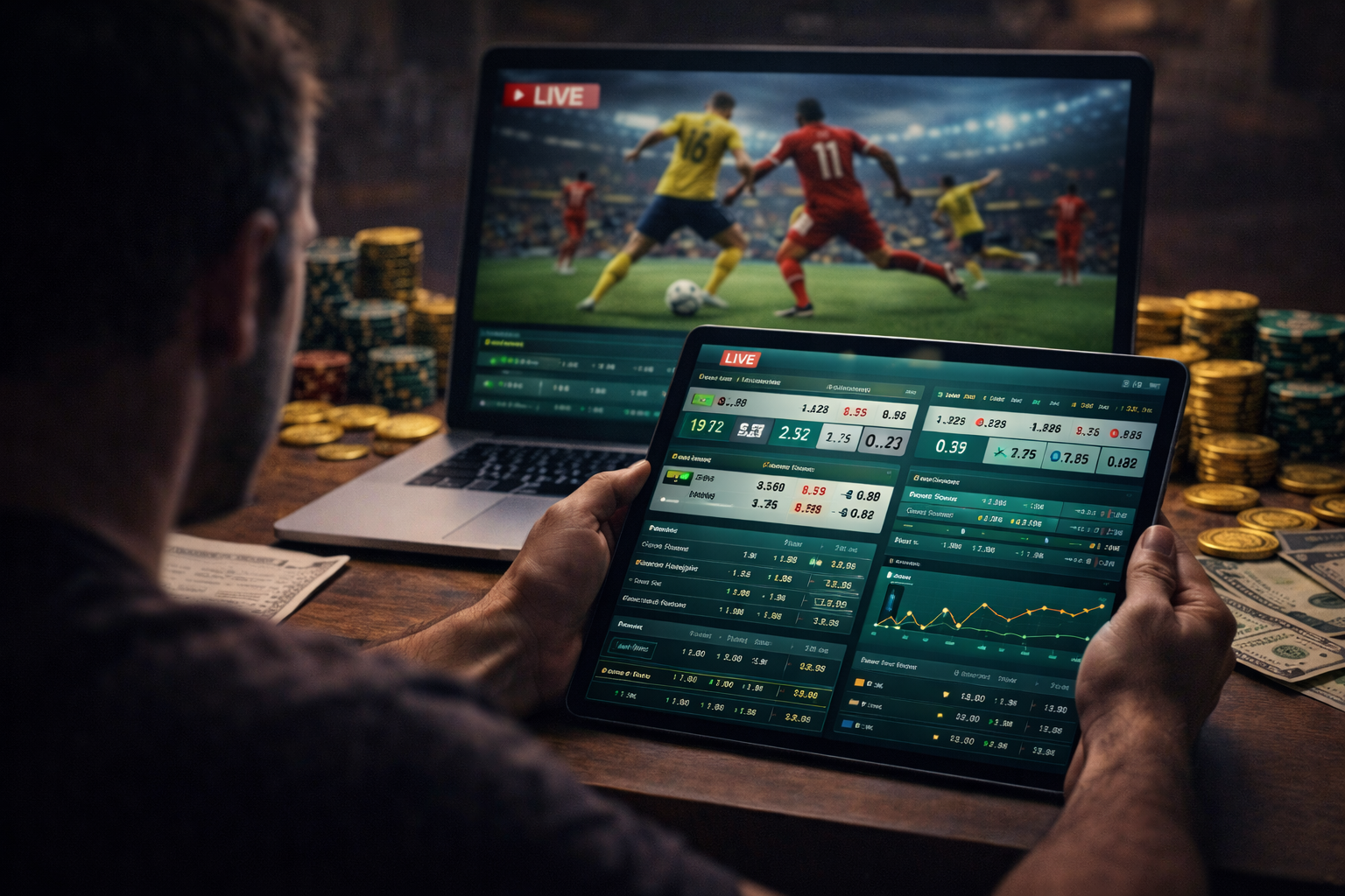 Cược bóng đá trực tuyến trong đêm